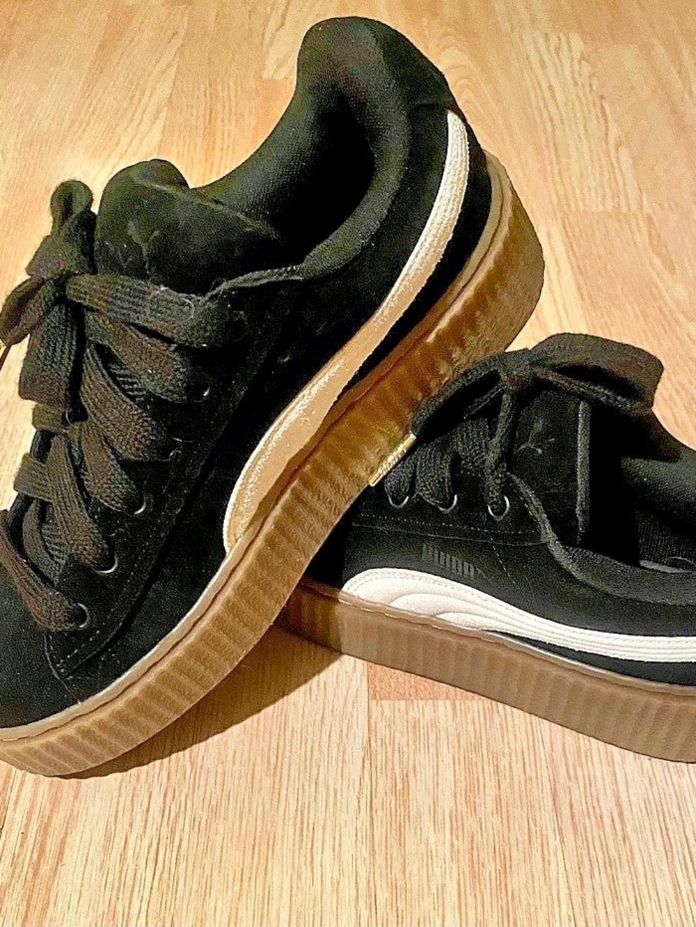 Puma Cali /Fenty Wedge Black & White Platform Sneakers US 9.5